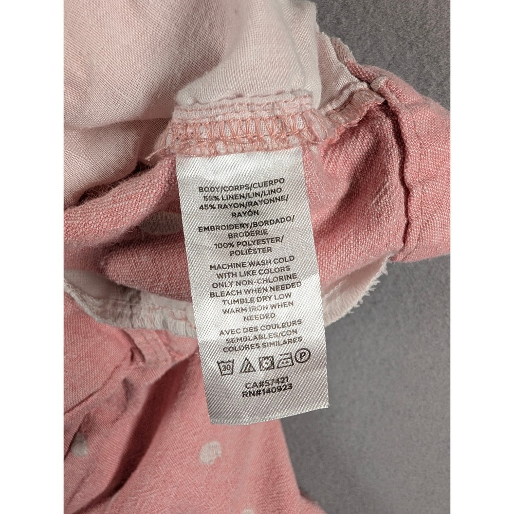 LOFT Pink Polka Dot Linen Blend‎ Shorts Womens Size 12 Preppy Summer - Picture 5 of 6
